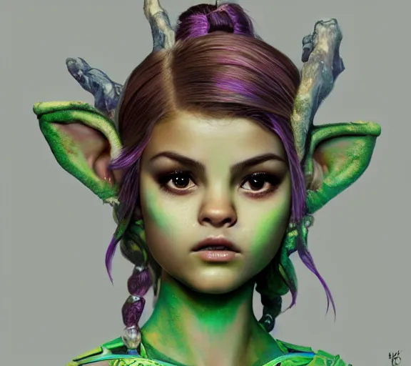 Prompt: an epic fantasy comic book style portrait painting of an extremely cute and adorable very beautiful nebulapunk selena gomez as a halfling na'vi from avatar, character design by mark ryden and pixar and hayao miyazaki, unreal 5, daz, hyperrealistic, octane render, cosplay, rpg portrait, dynamic lighting, intricate detail, harvest fall vibrancy, cinematic