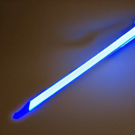 Prompt: a futuristic glowing sword, energy indicator on hilt, glowing blue accents