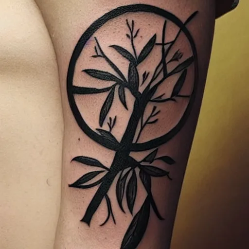 Tattoo tagged with: geometric shape, tree, small, single needle, circle,  hongdam, tiny, landscape, palm tree, ifttt, little, nature, inner forearm,  illustrative | inked-app.com