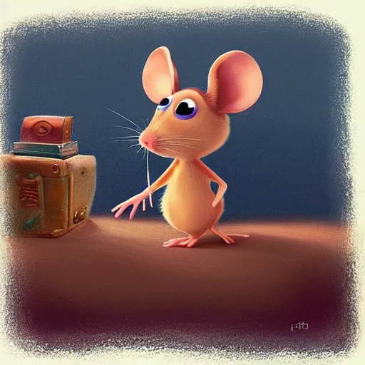 Prompt: mouse by pixar style, cute, digital art, concept art, most winning awards