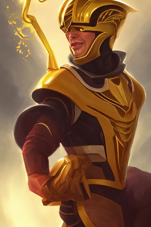 Prompt: portrait of gold ranger, sharp focus, artstation, trending, by julie dillon, luis melo, tyler miles lockett, lei jin, hong lei, ken wong, adam narozanski, joy ang