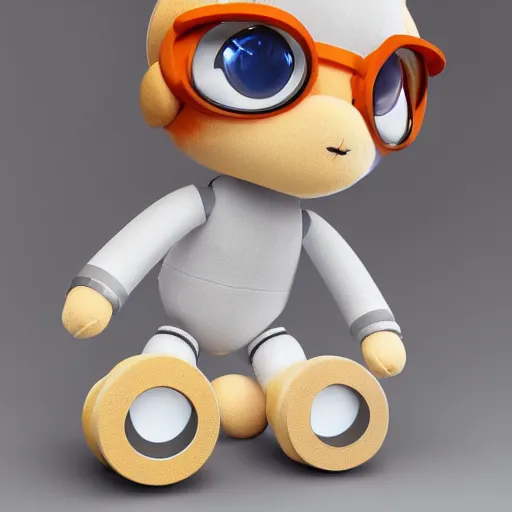 Image similar to cute fumo plush of a boy who builds robots, engineer, lens flare, vray