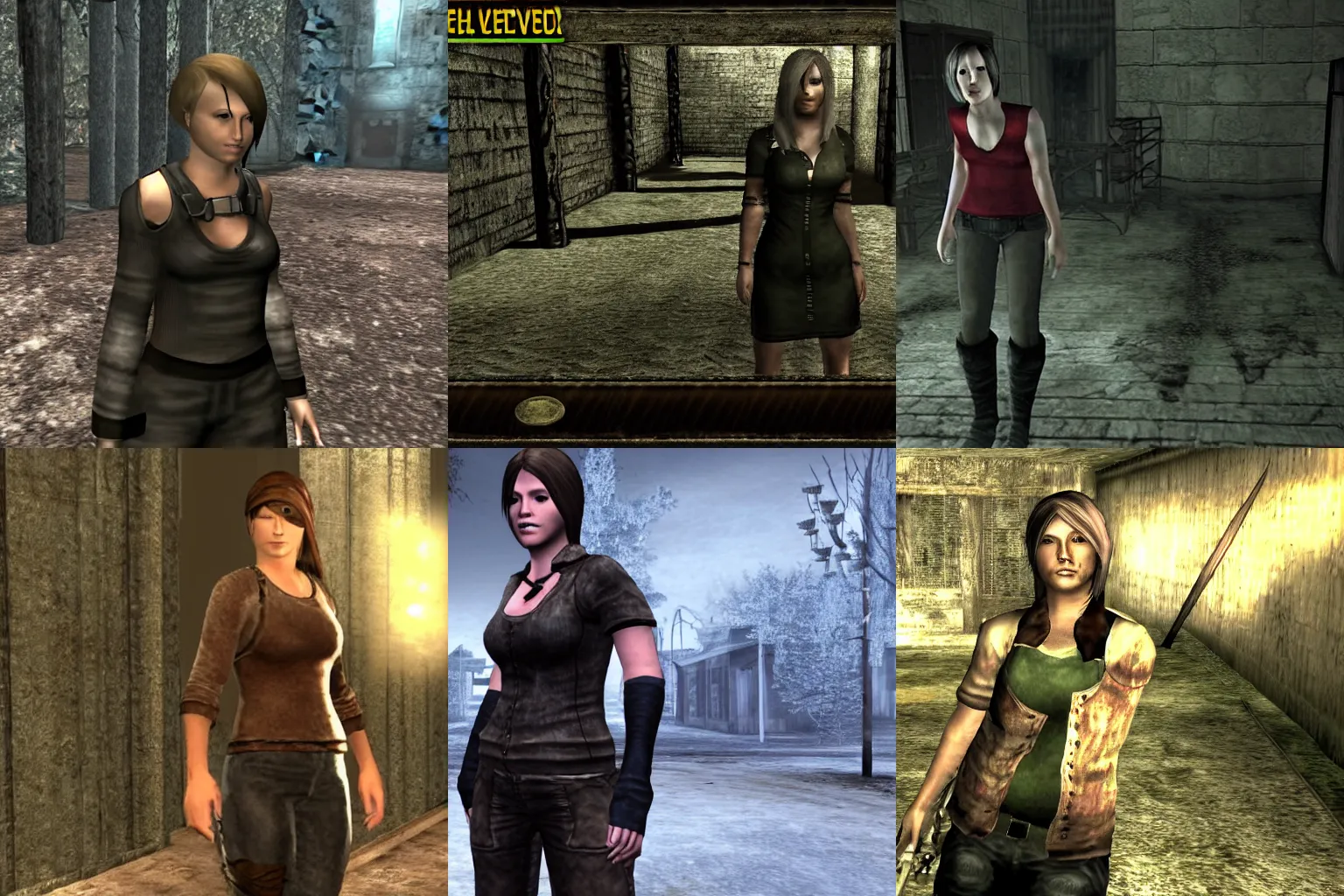 Prompt: Screenshot of Kari Jobe in the game Resident Evil 4