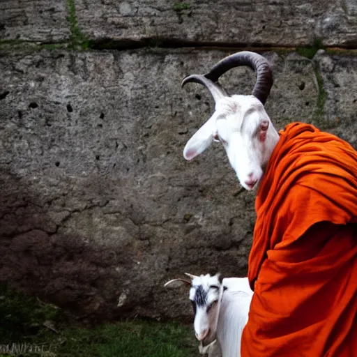 Prompt: a monk as a goat
