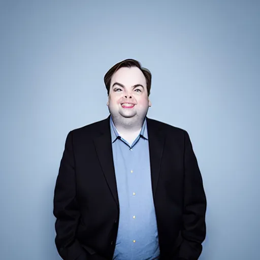 Prompt: rich evans, head and shoulders studio photo