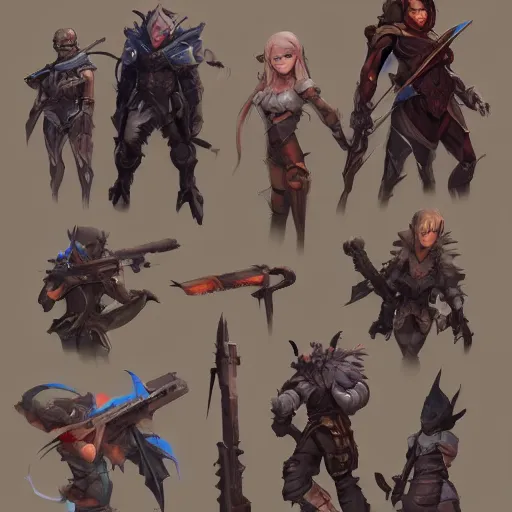 Prompt: 6 different weapons and items from a game asset concept art Stanley Artgerm Lau, WLOP, Rossdraws, James Jean, Andrei Riabovitchev, Marc Simonetti, and Sakimichan, tranding on artstation , assets