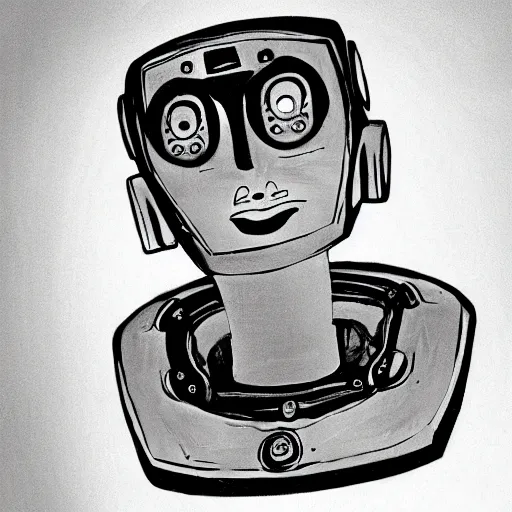 Image similar to conan o brian as a feminine robot