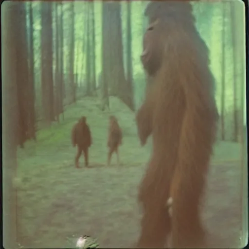 Image similar to blurry Polaroid of Bigfoot