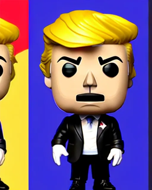 Image similar to donald trump as a funko pop, studio lighting, artstation, 4 k, highly detailed