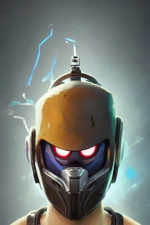 Image similar to epic mask helmet robot ninja portrait stylized as fornite style game design fanart by concept artist gervasio canda, behance hd by jesper ejsing, by rhads, makoto shinkai and lois van baarle, ilya kuvshinov, rossdraws global illumination radiating a glowing aura global illumination ray tracing hdr render in unreal engine 5