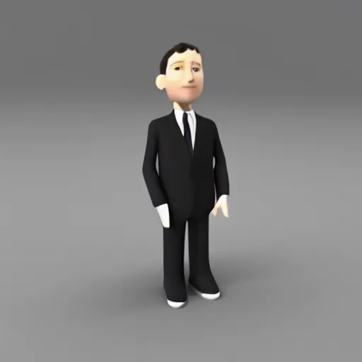 Prompt: simple businessman 3 d model