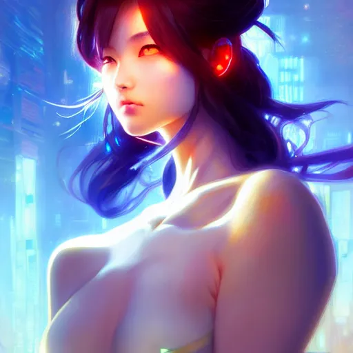 Image similar to beautiful trooper anime girl portrait, anime, cyberpunk, ultra detailed, elegant, intricate, dynamic lighting, hyperrealist, digital art, digital painting, artstation, wlop, sharp focus, illustration, art by artgerm and greg rutkowski and alphonse mucha, 8 k