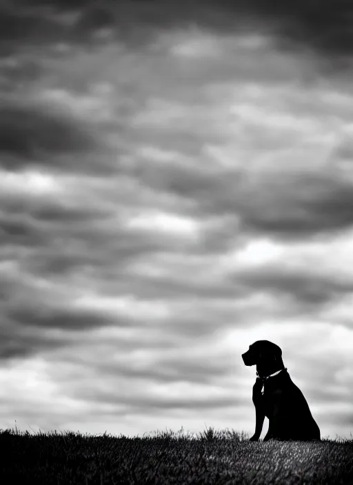 Image similar to dog black and white portrait white sky in background