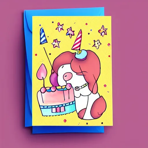 Image similar to birthday card mock - up, cute illustration by claudia gadotti