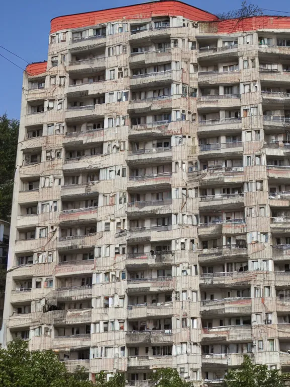 Prompt: soviet panel apartment building