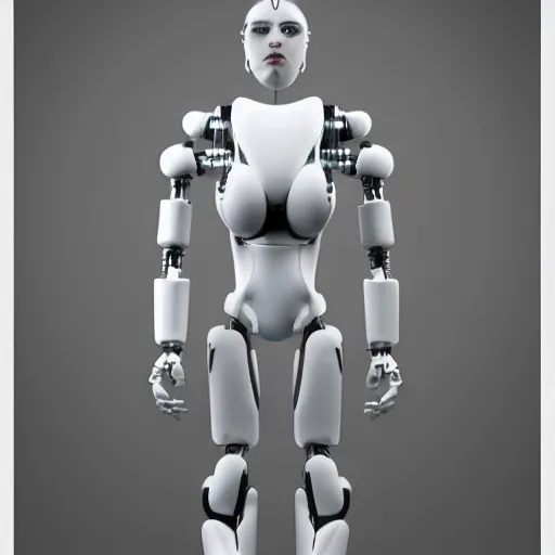 Image similar to human robot, unreal engine full body