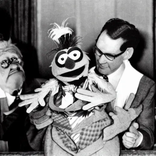 Prompt: muppets on nuremberg process