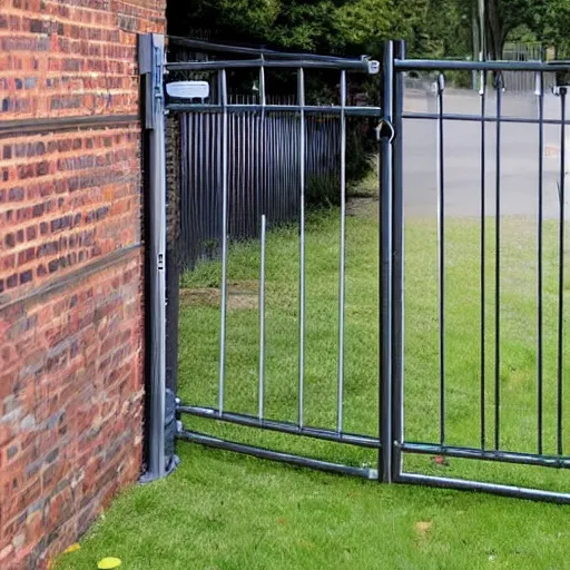 Prompt: a poorly - designed security gate that acts as a ladder