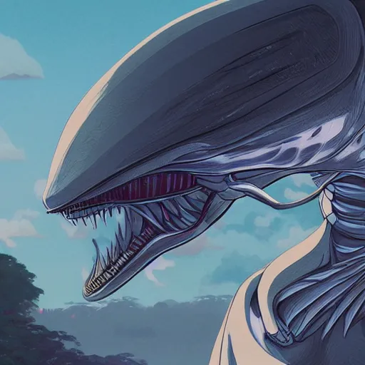 Prompt: concept art painting of alien animal creatures, detailed, cel shaded, in the style of makoto shinkai and moebius and james gurney