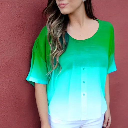 Image similar to blue green ombre shirt