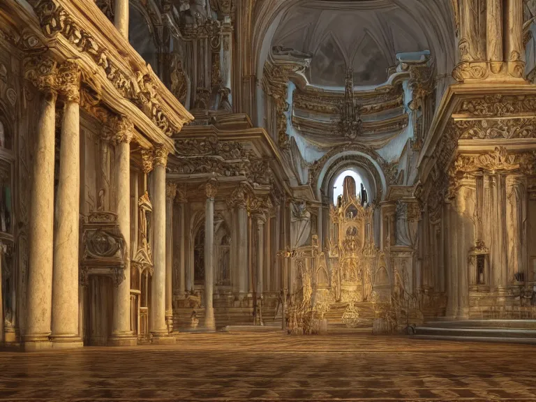 Image similar to full body portrait of a baroque cathedral if it was an e-girl 🍑, fantasy artwork, award winning, very very very very very very very beautiful scenery, artstation