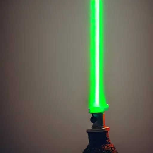 Image similar to a light saber made of a lava lamp, photography