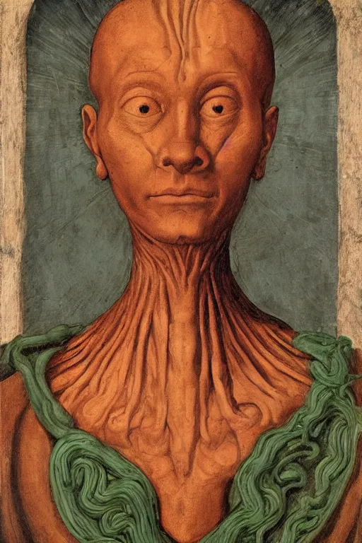 Image similar to beautiful face portrait of nyarlathotep, oil painting by nicholas hilliard, raphael, sofonisba anguissola