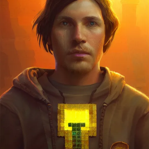 Prompt: steve from minecraft, character portrait, concept art, intricate details, highly detailed 4 k by greg rutkowski, michael whelan