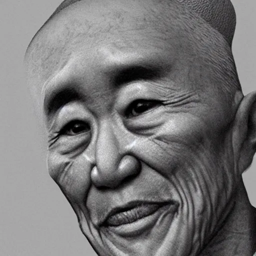 Image similar to asian man as old as time, extreme detail, photorealistic