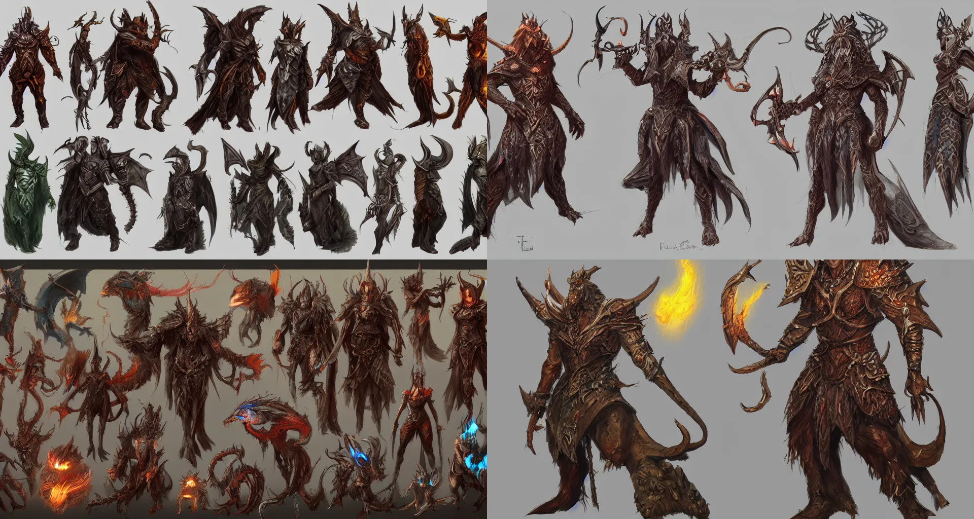 Prompt: concept art of fantasy creatures and characters the forgotten realms costume vibrant design, dynamic lighting, dragons, elves, dwarves, mages and new race of creatures, artstation, hyper detailed, concept art, fantasy art