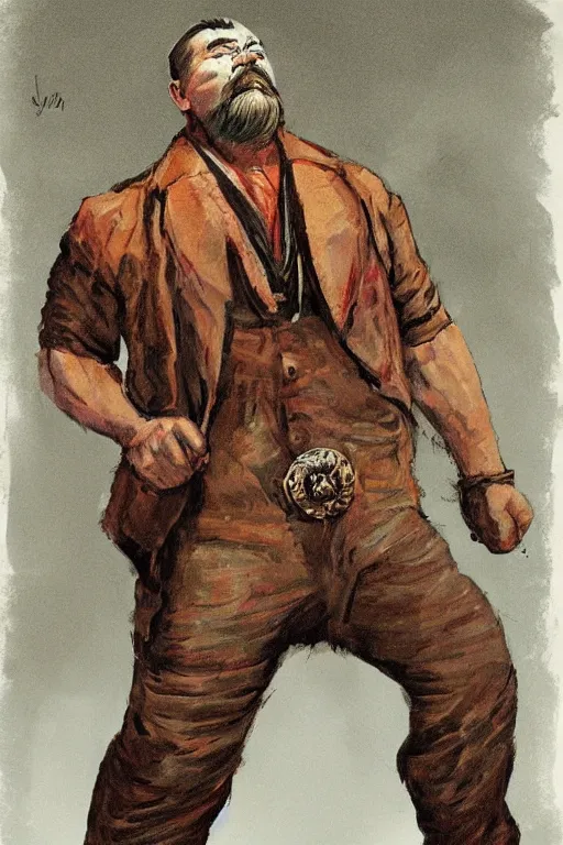 Image similar to Vernon. Old west circus strongman. concept art by James Gurney.