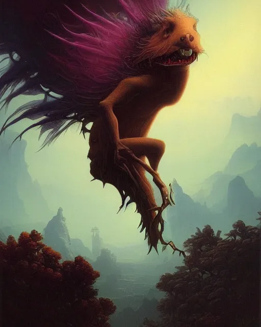 Prompt: concept art of a magical - spirit - creature that travels the virtual world and entices people pay attention to its master, by martin johnson heade and peter mohrbacher, surrealism.