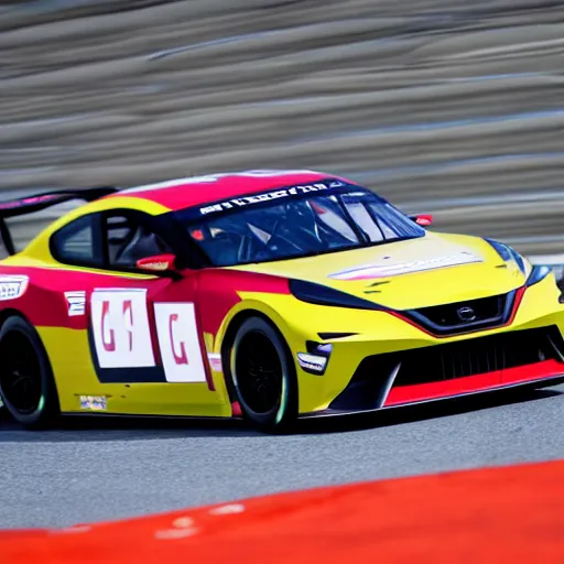 Image similar to GT4 Nissan Altimia race car racing on track photo 2022