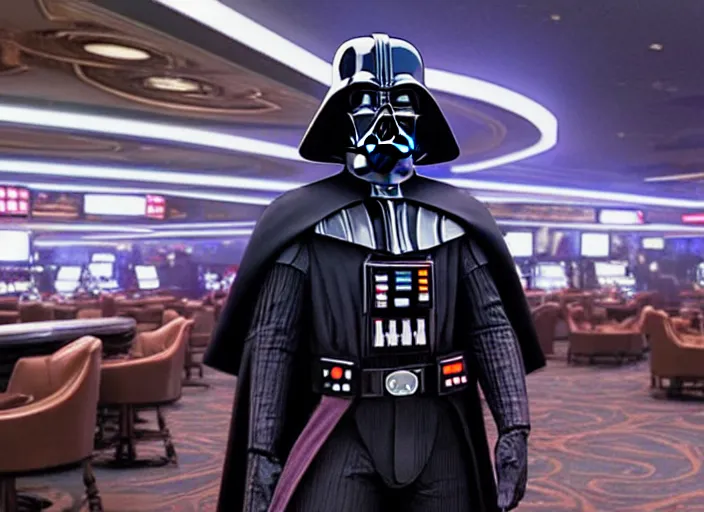 Image similar to Darth Vader goes to a casino in the new Star Wars movie, 4k