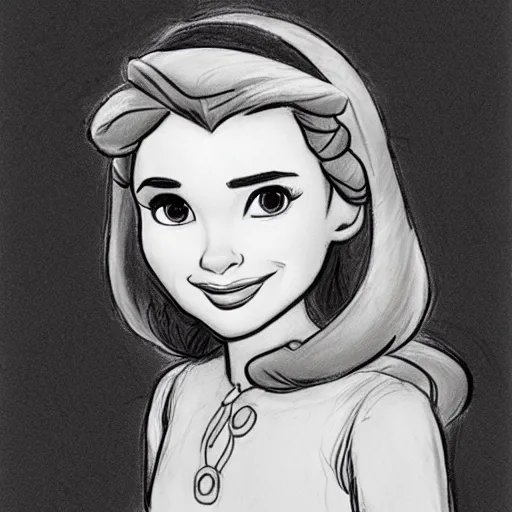 Image similar to milt kahl pencil sketch of chloe grace moretz as snow white