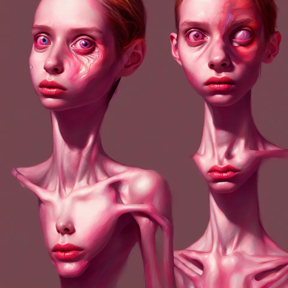 Prompt: bright realistic anorexic todd solondz, diffuse lighting, fantasy, intricate, elegant, highly detailed, lifelike, photorealistic, digital painting, artstation, illustration, concept art, smooth, sharp focus, art by francis bacon