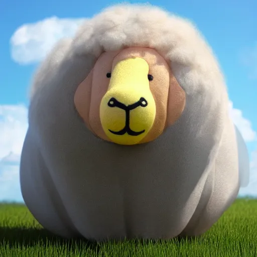 Image similar to inflated grand sheepzilla , hyperrealism, no blur, 4k resolution, ultra detailed-i