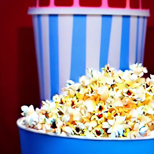 Image similar to photo of movie theater popcorn bucket overflowing