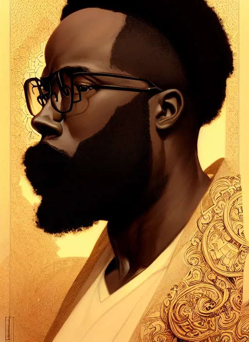 Image similar to symmetry!! portrait of black thought, intricate, elegant, highly detailed, digital painting, artstation, concept art, smooth, sharp focus, illustration, art by artgerm and greg rutkowski and alphonse mucha