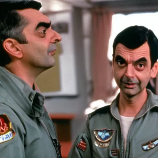 Prompt: Mr Bean in Top Gun