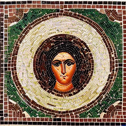 Image similar to love of wisdom, byzantine mosaics art