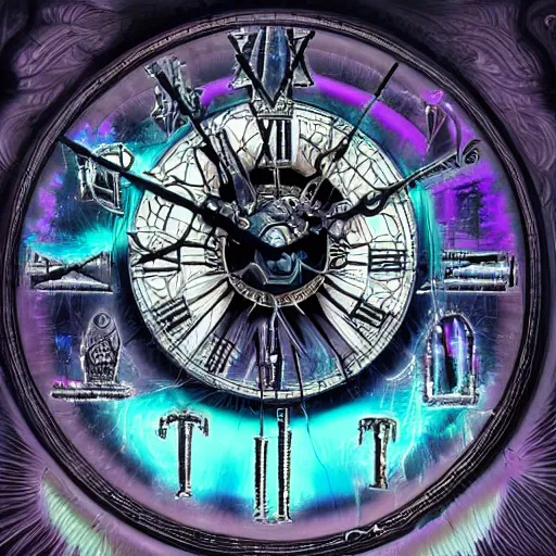 Prompt: bright 🏘 madness crystal clock. occult. mystic. Giger style. hyper realistic, high details, photorealistic, ultra realistic, 3-Dimensional, Backlight, Moody Lighting, pastiche by Beeple, pastiche by Victor Ngai, Precise and Intricate Linework, Art Nouveau Cosmic 4k spray painted graffiti trending on Behance ,CGSociety, Navy Blue and Emerald color scheme