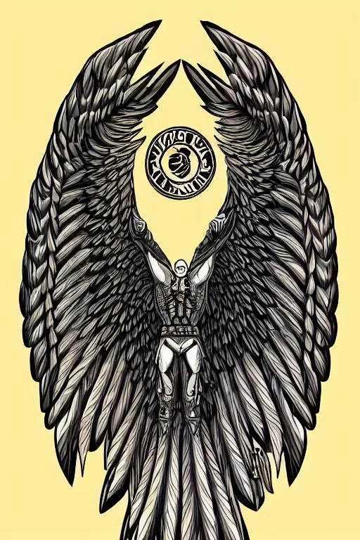 Image similar to a man with eagle wings for arms, symmetrical, highly detailed, digital art, sharp focus, trending on art station, anime art style