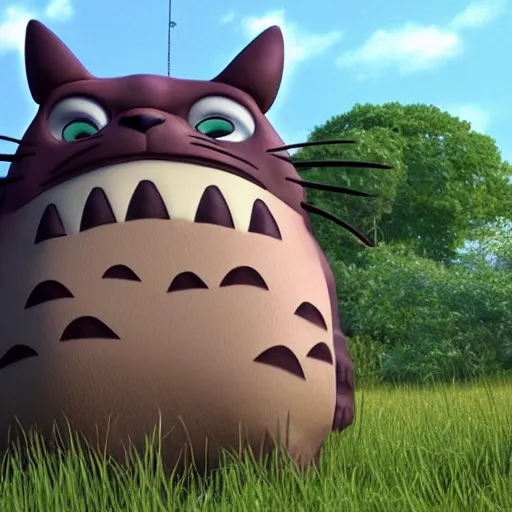 Prompt: catbus from my neighbor totoro, high quality 3d render, unreal engine