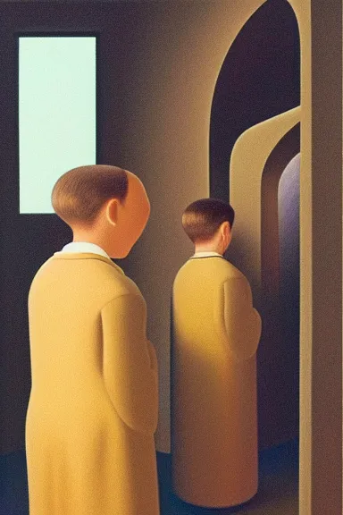 Image similar to oil painting by george tooker