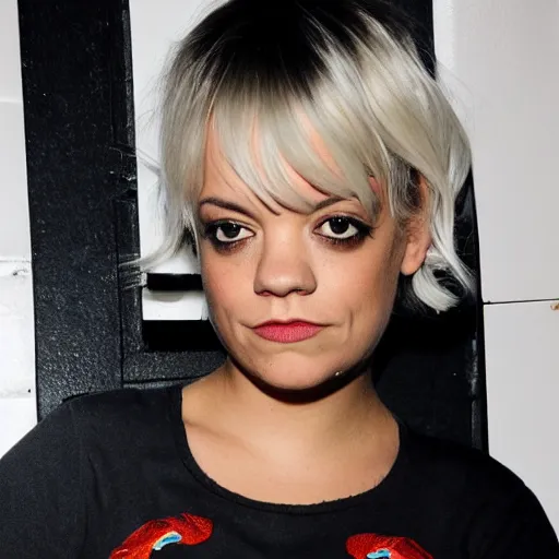 Prompt: Lily Allen, blonde hair