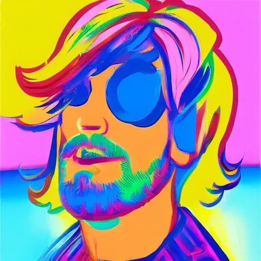 Prompt: pewDiePie by Peter Max