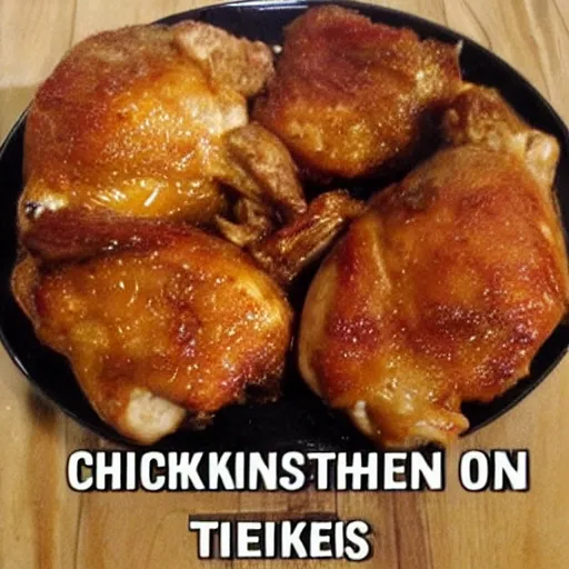 Prompt: meme about chicken thighs