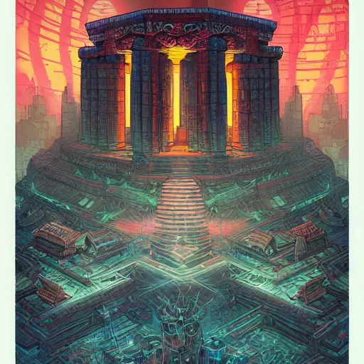 Prompt: the temple of eternity by killian eng and dan mumford