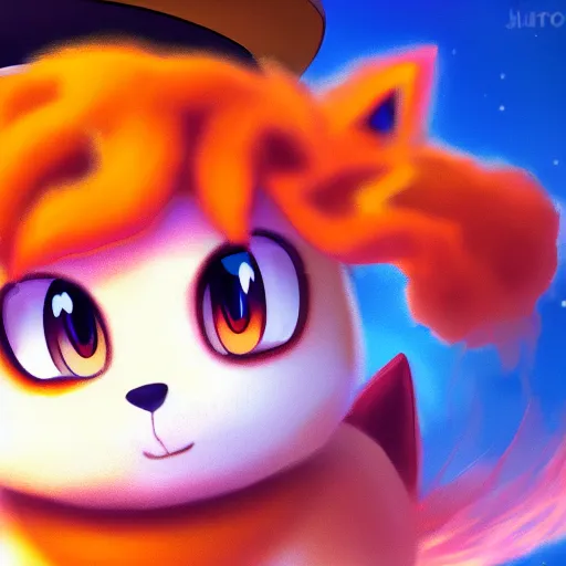 Prompt: vulpix wearing a fedora, pokemon, high resolution 8 k, art,